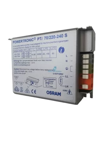 Fuente de alimentación Osram pti 70/220-240 s vs20 hci/hqi 70w